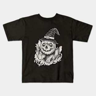 Pumpkin design skull tattoo. Kids T-Shirt